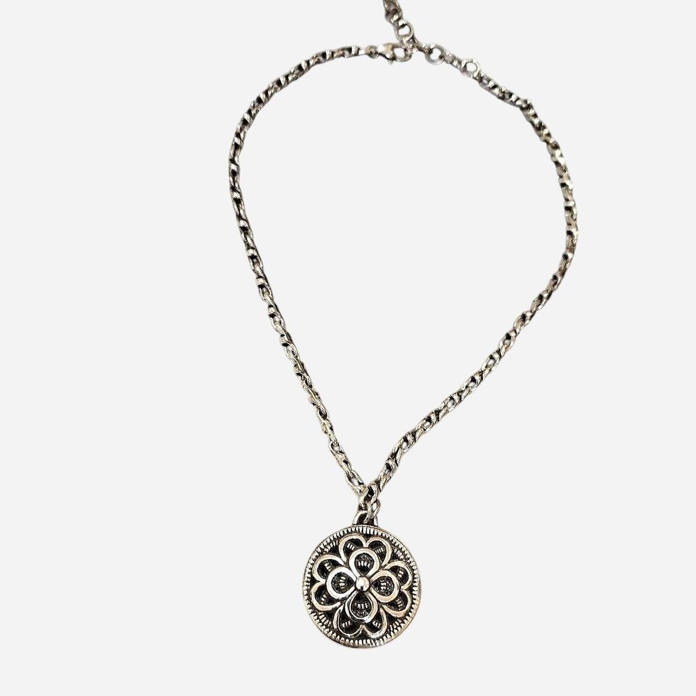 Vintage Brighton Silver Medallion Necklace